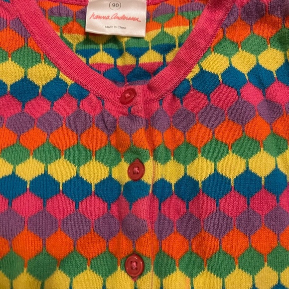 Hanna Andersson Pink and Colorful Knit Sweater - Picture 2 of 6
